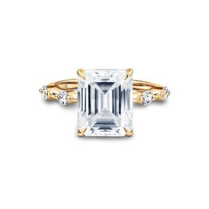 Certified 5.5Ct Emerald Cut Diamond Ring 10k Solid Gold